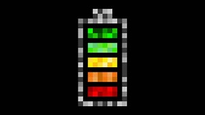 Pixelated Battery Charging Icon Overlay