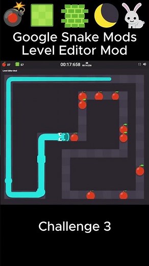 Google Snake Mods - Level Editor Mod: Challenge 3 Fast Speed #googlesnake #googlesnakemods