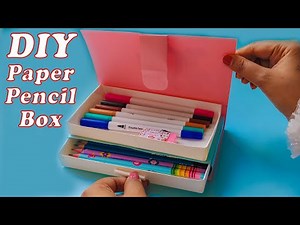 How to make a paper pencil box /paper pencil box/DIY Easy paper pencil box idea/school project