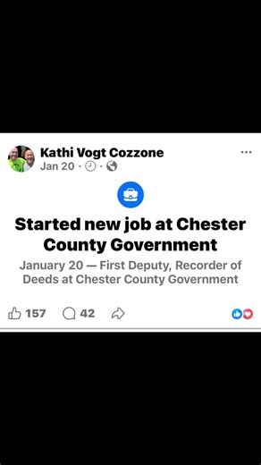 File under nothing I was looking for but stumbled across. It’s a full circle moment, maybe? A former Chester County Commissioner who gave the current Recorder of Deeds a job or vouched for her once before she got elected now returns the favor? Quid pro quo politics style? And what happened at Uwchlan Ambo anyway? I just remember the drama with Uwchlan in West Vincent and West Whiteland. Anyway, it’s just kind of interesting IMHO. | Chester County Ramblings