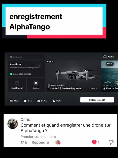 Guide d'enregistrement de drone sur AlphaTango