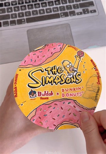Simpsons Buldak Mukbang Experience with Dunkin' Donuts