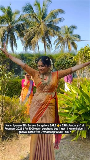 Kanchipuram Silk Sarees Bangalore SALE👉( 29th January - 1st Feb) Kanchi Designers Whtsapp 9398316837
