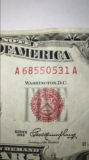 Rare old $5 Bill 1963 with Red serial numbers