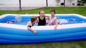 Extra Large Inflatable Pool with Pump - 180'' x 76'' x 22'' Oversized Thickened Blow Up Pool for Adults, Family Swimming Pool for Backyard, Garden and Outdoor Fun