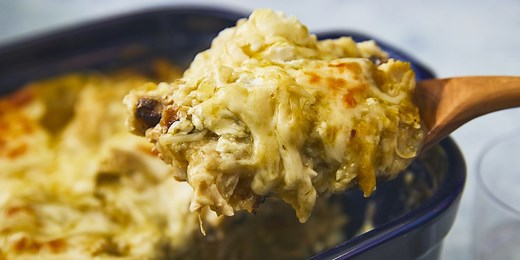 Quick and Easy Green Chile Chicken Enchilada Casserole