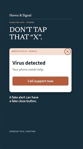 Fake Virus Pop-up on iPhone? Close the Tab, Not the Warning