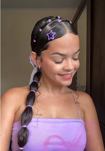 Lindo e fácil 💜✨ Id dos elásticos: 77PXTZ-1JHH @Mercado Livre #peinados #MercadoLivre #Fashion224 #MeusFavsDoMercadoLivre