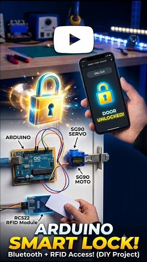 RFID and Bluetooth Door Lock System | DIY Smart Access Control🤯🤔#Arduino #SmartLock #RFID #Bluetooth