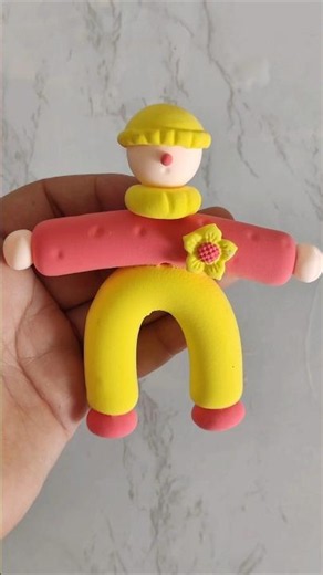 Handmade clay doll spreading sunshine and happiness 🌼✨