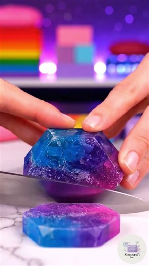 Crystal Gemstone Soap Cutting 💎 | Satisfying ASMR
