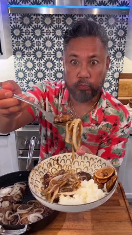 Classic Filipino bistek savory beef dish