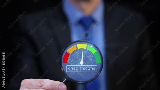 Good credit score rating shown on animated scale from bad to excellent representing financial trust and stability. Animation