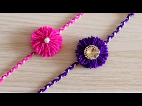 How To Make Rakhi At Home | DIY | Woolen Rakhi | Rakhi Making Ideas At Home