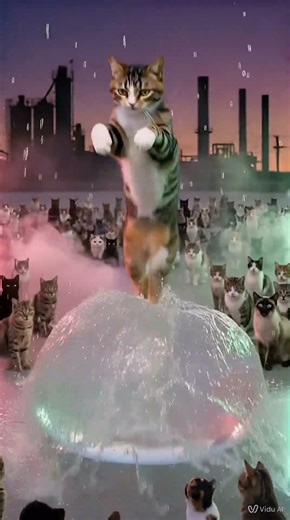 Wait… Did That Cat Just Turn Into a Water Balloon?! 🤯 #cat #catfails #cute #funny