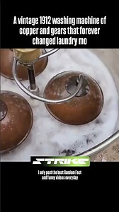 A vintage 1912 washing machine of copper and gears that forever changed laundry