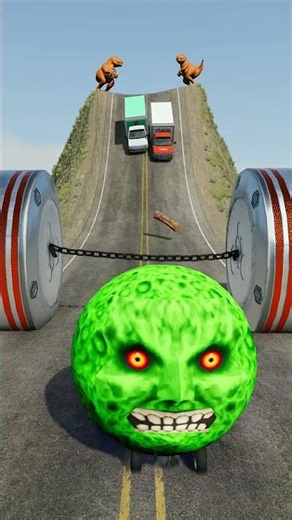 Cars & Cargo Vans vs Chained Hydraulic Crush - BeamNG.Drive
