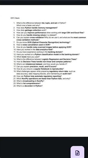 Python & Machine Learning Interview Questions | AI/ML Engineer