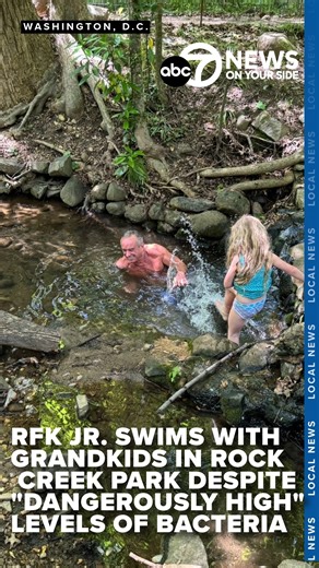 Health and Human Services Secretary Robert F. Kennedy Jr. shared photos of himself swimming in Rock Creek with his grandchildren over Mother's Day weekend -- even though the D.C. waterway is considered unsafe due to high levels of bacteria. | 7News DC