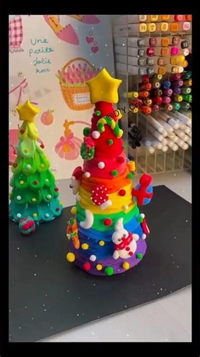 DIY Clay Christmas Tree 🎄 | Colorful Handmade Holiday Decoration
