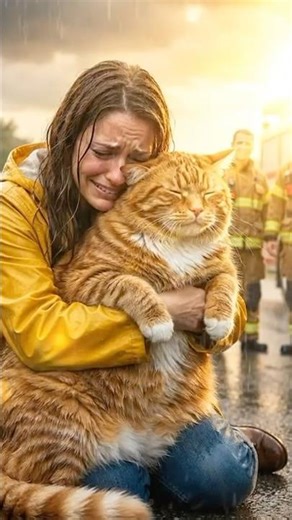 Firefighter Saves Giant Cat Stuck in Storm Drain #firefighter #fire