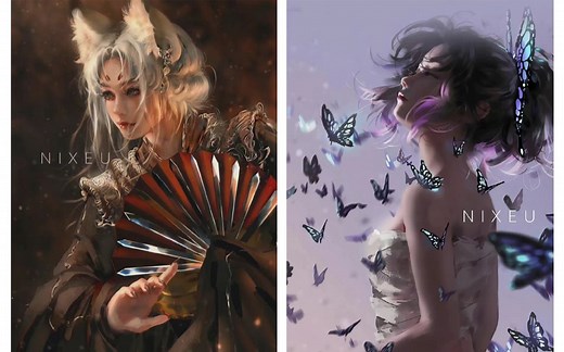 【画师介绍】国人画师NIXEU 以鬼刀为师，自学8年成为大触！