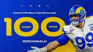 Aaron Donald reaches 100 career sacks