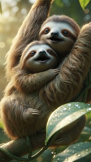 World's CHILLEST Baby Sloth Hug! 🥹🦥 #Shorts