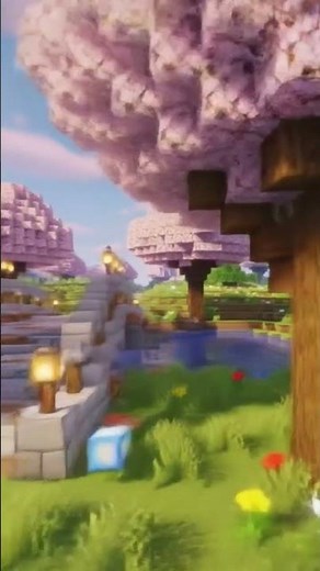 Minecraft cherry blossom bridge #minecraft #building #build