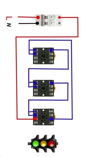 Single Phase Traffic Light Control Wiring Diagram Connection #electrical diagram video