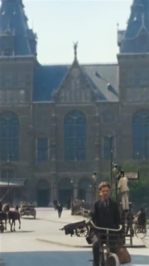 In front of the Rijksmuseum in Amsterdam, 1923 - Restored Footage