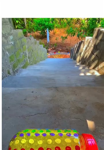 Satisfying Bottle Breaking Sounds on Stairs
