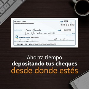 Deposita tus cheques desde donde estés aprovechando la nueva funcionalidad Depósito de Cheques de tu App Banreservas y resuelve esa diligencia en minutos. #CanalesBanreservas #Tubancofueradelbanco | Banreservas