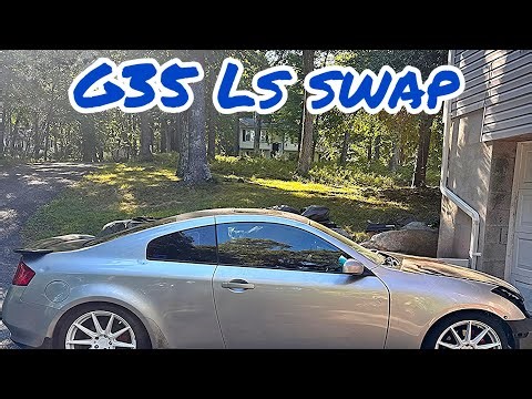 Getting the g35 coupe Ls swap in the garage! Pt1