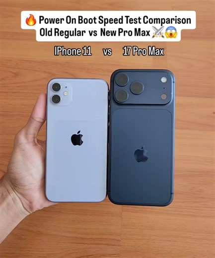 ⚔️ IPhone 11 vs 17 Pro Max Power On Boot Speed Test Comparison ☠️❤️‍🔥 #shorts #iphone #viral