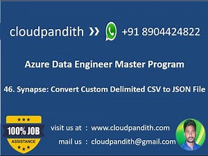 46. Hands-On: Synapse Project : Mastering Copy Behaviors with the Copy Activity Convert CSV to Json