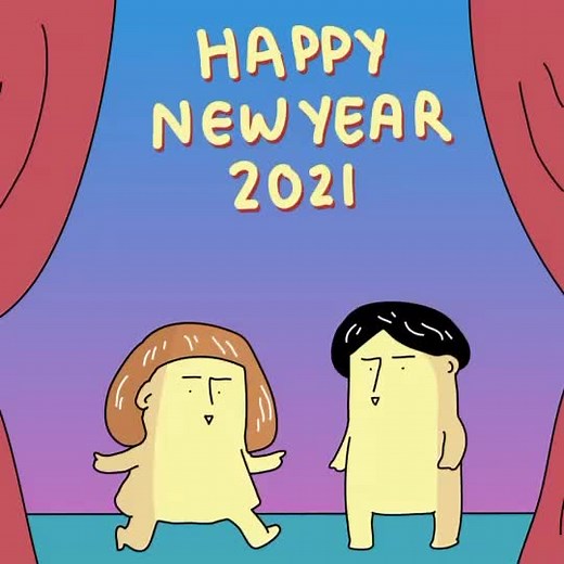 Happy New Year 2021 Cartoon Animation