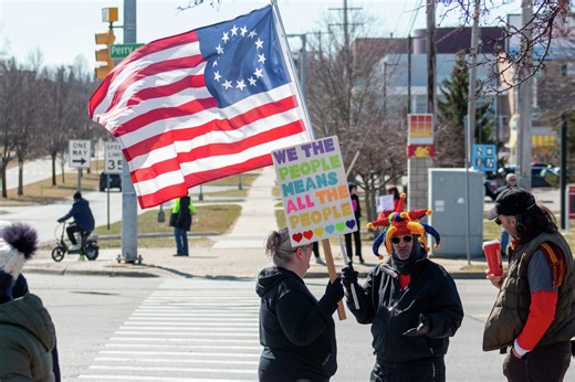 Big Rapids No Kings protest draws approx. 300