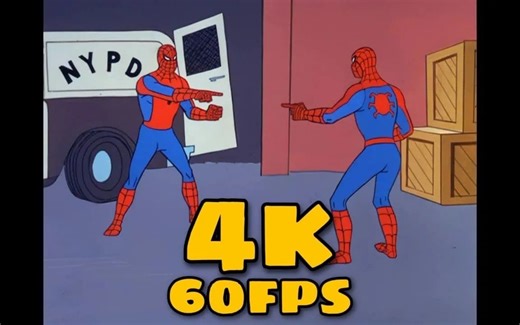 【4K60帧】1967年TV动画《蜘蛛侠》双重身份片段 AI修复补帧画质增强版