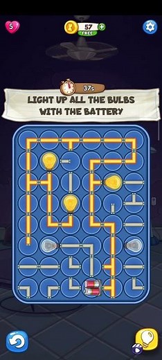 Escape time level 272 light up all the bulbs with the battery
