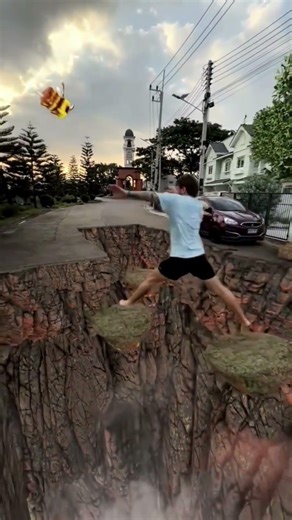 VOLCANO ALERT! 😱 Dad Almost Fell In | Shocking Ahead 🌋🔥 | #shortsfeed #ytshorts #shorts