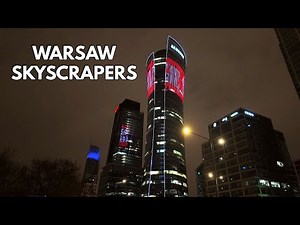 Night Walk among Skyscrapers in Warsaw, Poland / Spacer w Warszawie, Polska - Walking Tour