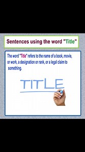 3.1K views · 48 reactions | Meaning of "Title" with example sentences #learnenglishdaily #englishsentences #vocabulary #English #learnenglish #englishclass #spokenenglish #englishlearningonline | English Learning | Facebook