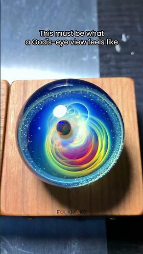 6 Handmade Glass Orbs in One Frame | Galaxy Orb Decor & Cosmic Display Art