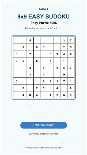 Easy Sudoku Challenge #005