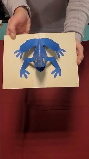 Blue Dotted FROGO this pop up frog is singing!!! # #paperengineering #frog #popup #paper