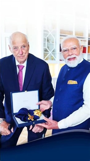PM Modi conferred with Norway’s Grand Cross of the Royal Norwegian Order of Merit | #shorts