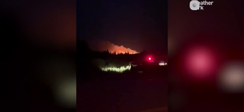 Wildfire that sparked evacuations seen looming on the horizon Saturday