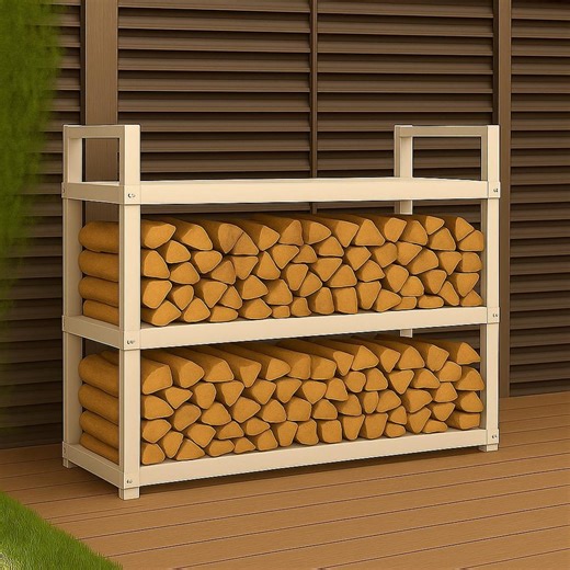 DIY Firewood Rack Blueprint | Outdoor Log Holder Plans | Wooden Wood Storage Rack PDF - Etsy