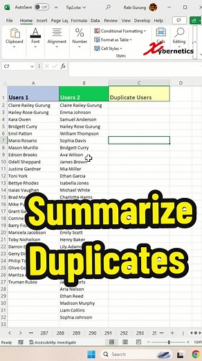 Summarize Duplicates in Excel - Excel Tips and Tricks #microsoft #excel #exceltips #exceltricks #tips #tipsandtricks #googlesheet #fypシ゚viral